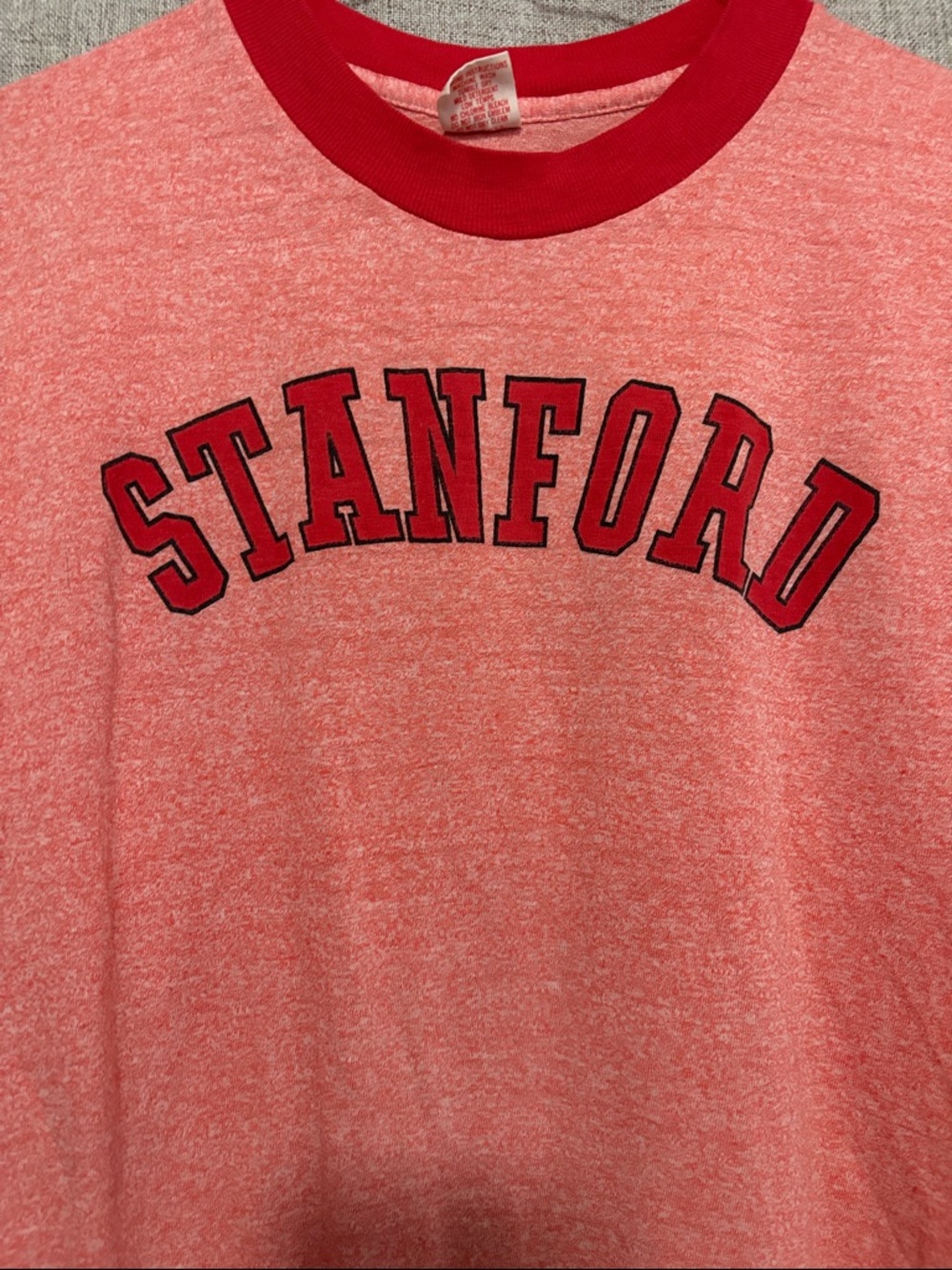 Vintage 80’s Stanford Collegiate Lettering Single Stitch Ringer Tee Made in USA - Picture 6 of 10